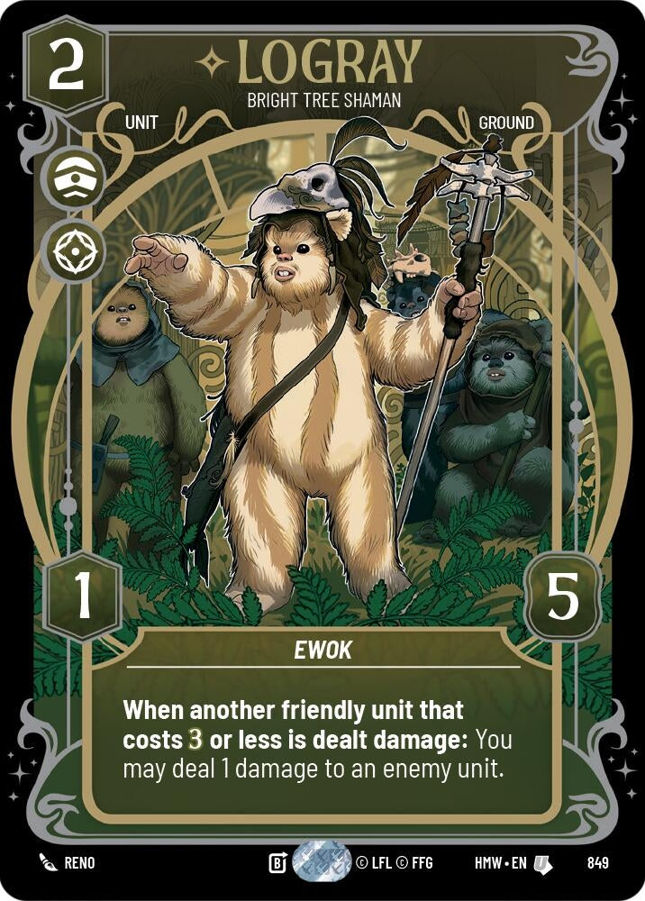 Image for Logray - Bright Tree Shaman (Prestige Foil) (849) (Homeworlds) (HMW) - Star Wars: Unlimited