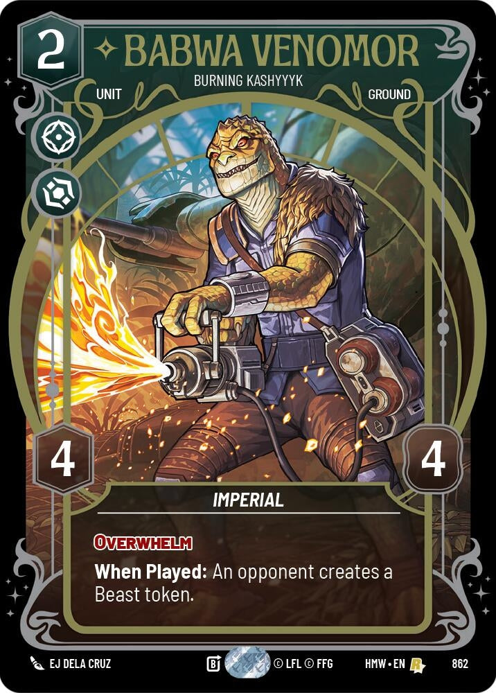 Image for Babwa Venomor - Burning Kashyyyk (Prestige Foil) (862) (Homeworlds) (HMW) - Star Wars: Unlimited