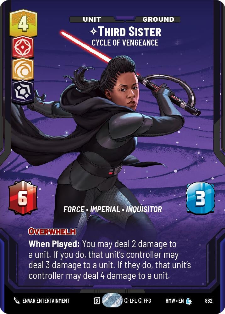 Image for Third Sister - Cycle of Vengeance (Prestige Foil) (882) (Homeworlds) (HMW) - Star Wars: Unlimited