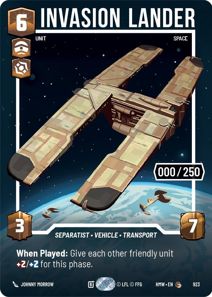 Image for Invasion Lander (Serialized) (923) (Homeworlds) (HMW) - Star Wars: Unlimited