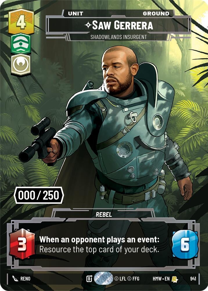 Image for Saw Gerrera - Shadowlands Insurgent (Serialized) (941) (Homeworlds) (HMW) - Star Wars: Unlimited