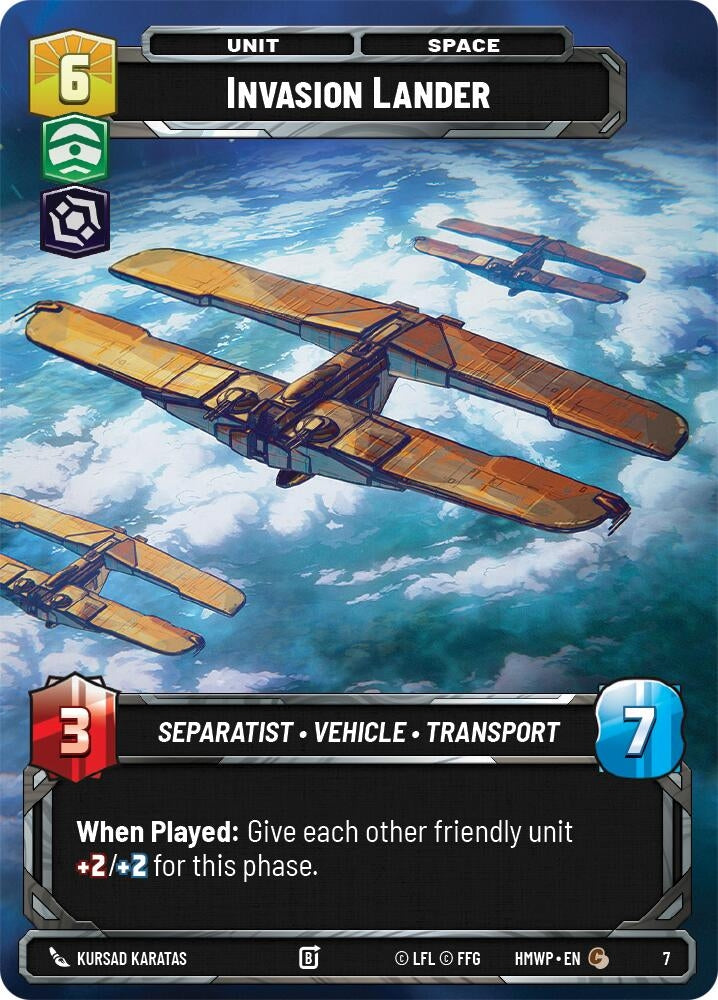 Image for Invasion Lander (7) (Homeworlds: Weekly Play Promos) (HMWP) - Star Wars: Unlimited