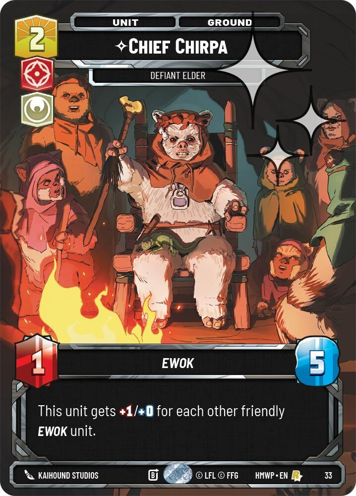 Image for Chief Chirpa - Defiant Elder (Foil) (33) (Homeworlds: Weekly Play Promos) (HMWP) - Star Wars: Unlimited
