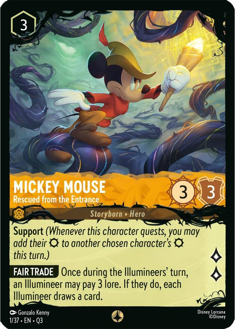 Image for Mickey Mouse - Rescued from the Entrance (1/37) (Illumineer's Quest: The Great Hunny Rescue) (Q3) - Disney Lorcana