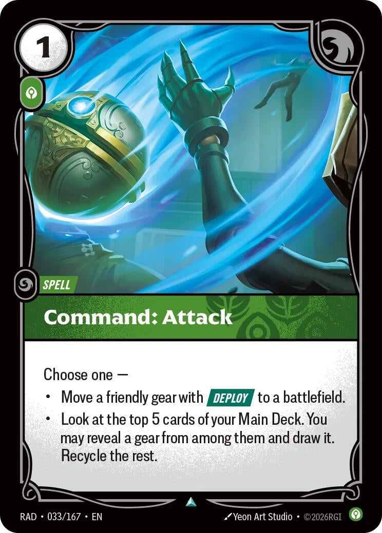 Image for Command: Attack (033/167) (Radiance) (RAD) - Riftbound: League of Legends Trading Card Game