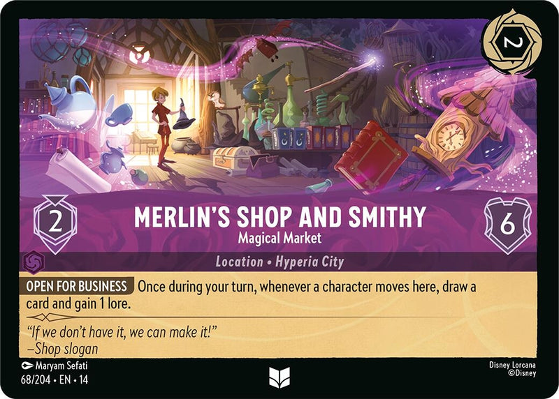 Image for Merlin's Shop and Smithy - Magical Market (68/204) (Hyperia City) (14) - Disney Lorcana