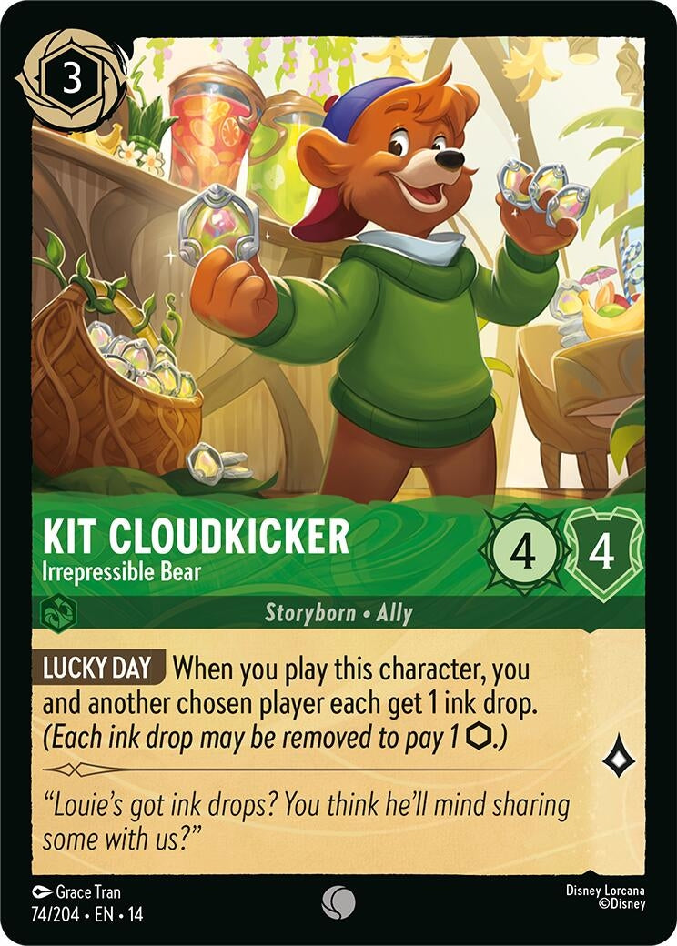 Image for Kit Cloudkicker - Irrepressible Bear (74/204) (Hyperia City) (14) - Disney Lorcana