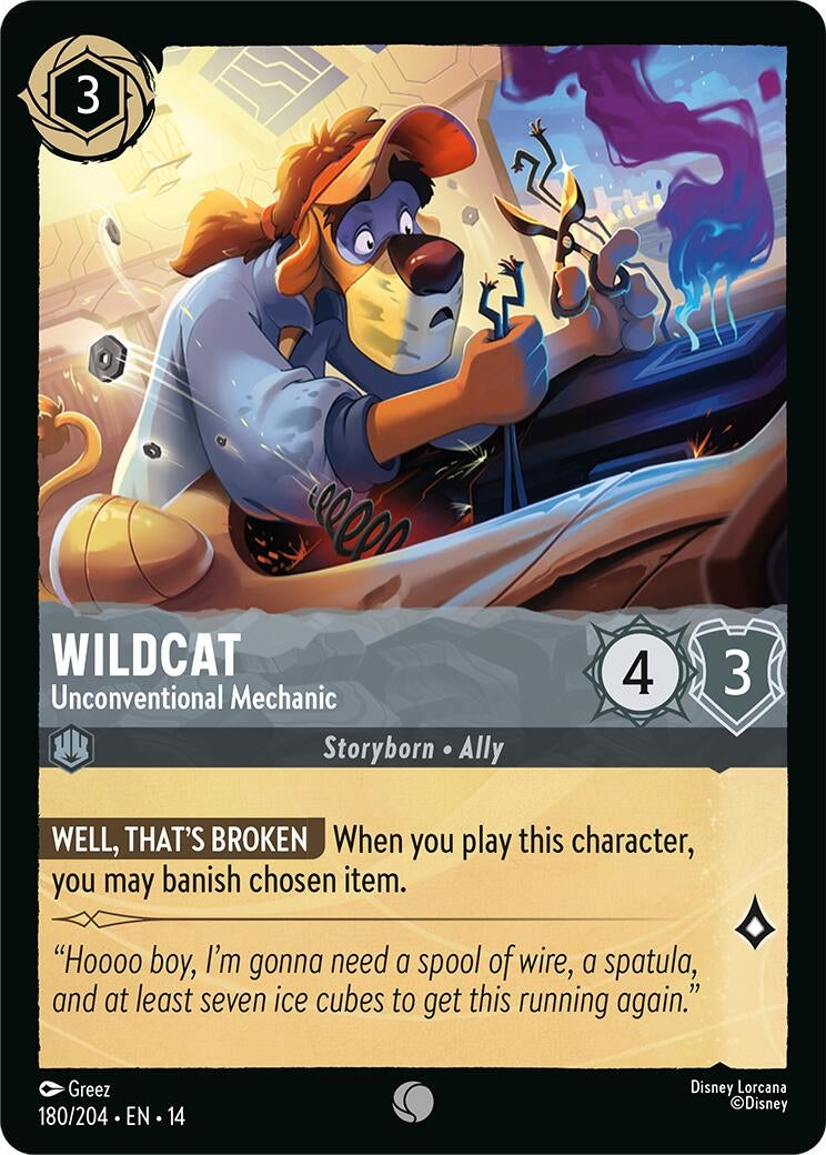 Image for Wildcat - Unconventional Mechanic (180/204) (Hyperia City) (14) - Disney Lorcana