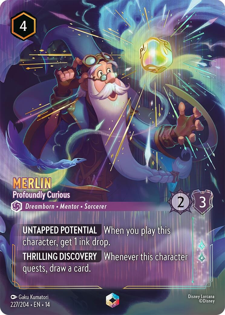 Image for Merlin - Profoundly Curious (Enchanted) (227/204) (Hyperia City) (14) - Disney Lorcana