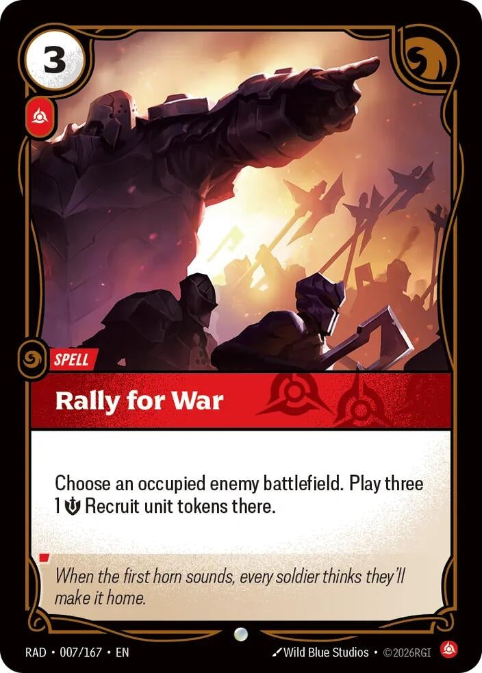 Image for Rally for War (007/167) (Radiance) (RAD) - Riftbound: League of Legends Trading Card Game