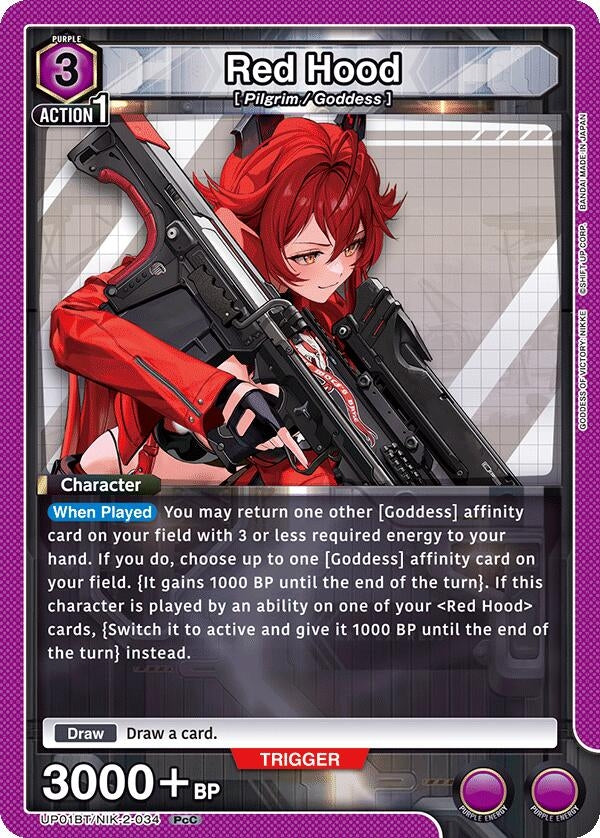Image for Red Hood (034) (UP01BT/NIK-2-034) (UP01BT: GODDESS OF VICTORY: NIKKE Precious Booster) (UP01BT) - Union Arena