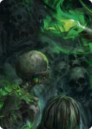 Image for Malice, Domina of the Dead // Levia, Shadowborn Abomination Double Sided Art Card (Middle Left) (GEM Pack 6) (GEM) - Flesh and Blood TCG
