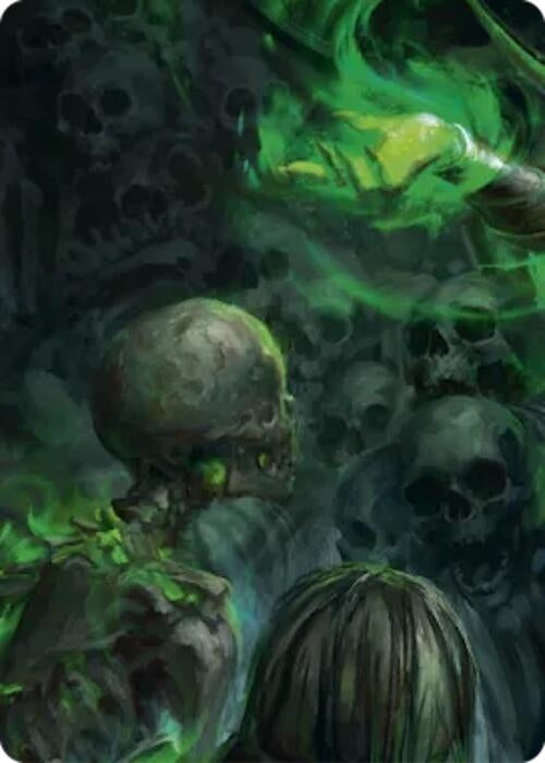 Image for Malice, Domina of the Dead // Levia, Shadowborn Abomination Double Sided Art Card (Middle Left) (GEM Pack 6) (GEM) - Flesh and Blood TCG