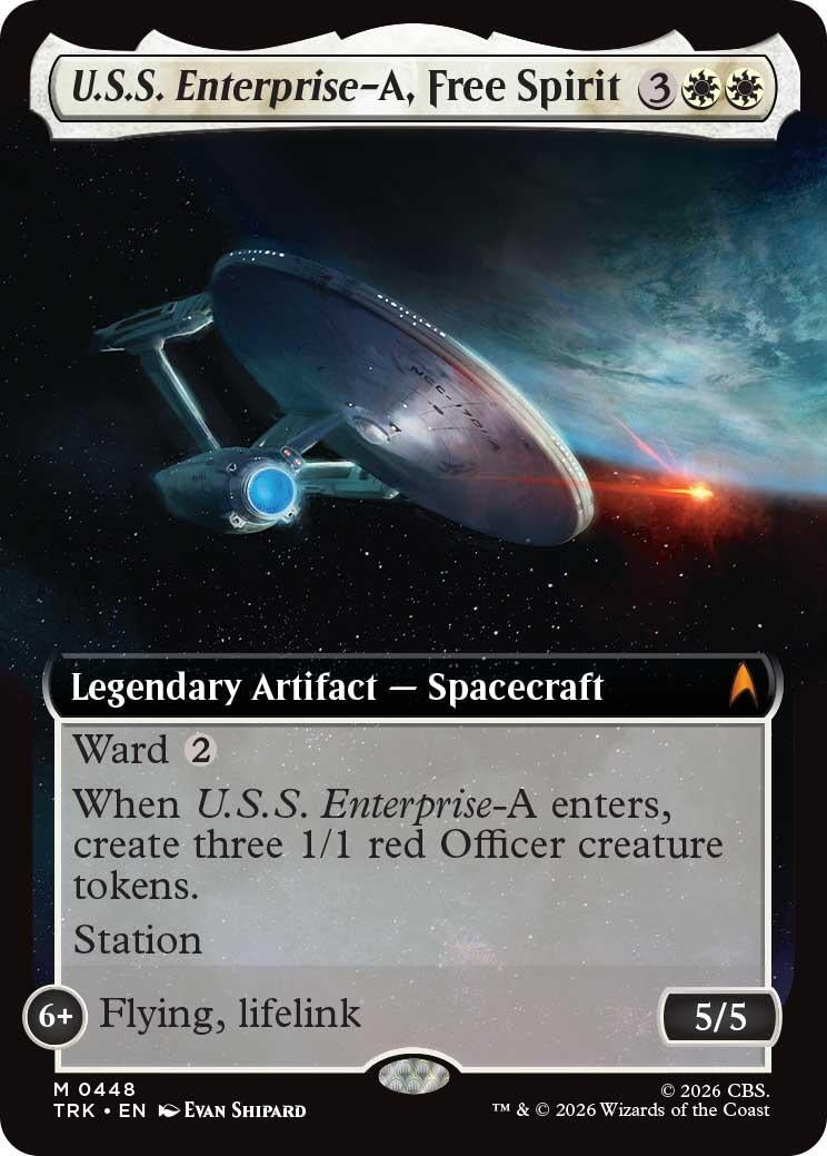 Image for U.S.S. Enterprise-A, Free Spirit (Extended Art) (448) (Star Trek) (TRK) - Magic: The Gathering