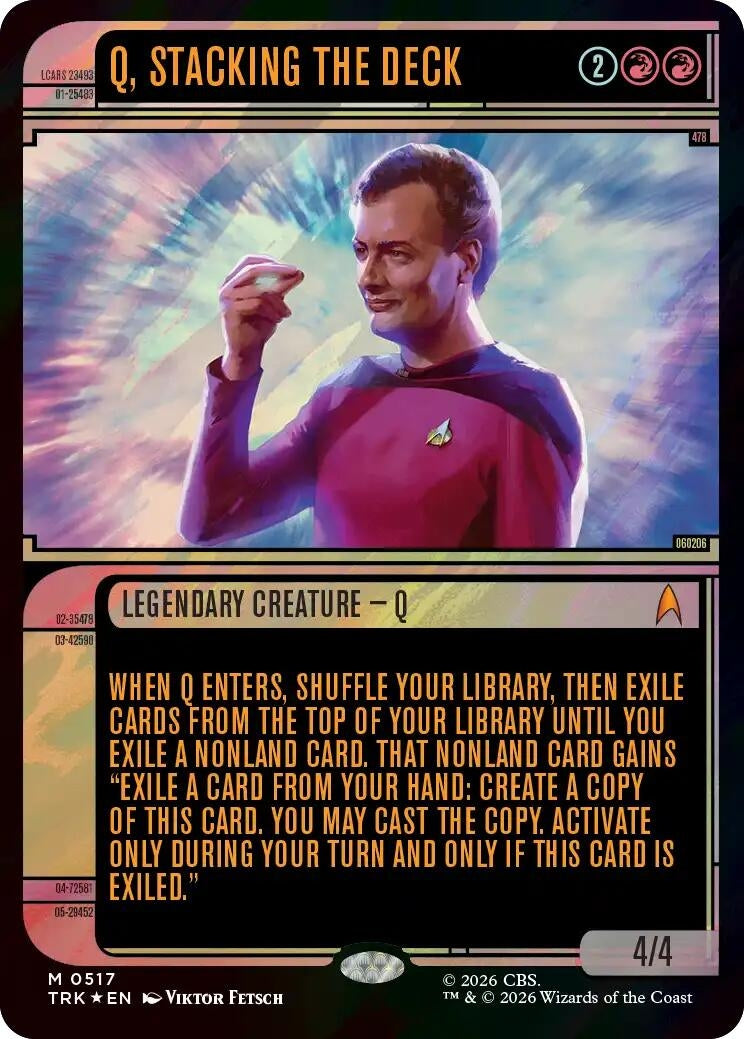 Image for Q, Stacking the Deck (Showcase) (Surge Foil) (517) (Star Trek) (TRK) - Magic: The Gathering