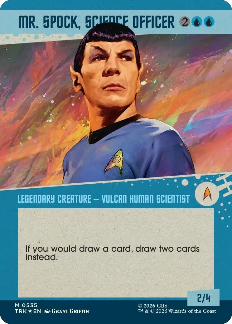 Image for Mr. Spock, Science Officer (Borderless) (Surge Foil) (535) (Star Trek) (TRK) - Magic: The Gathering