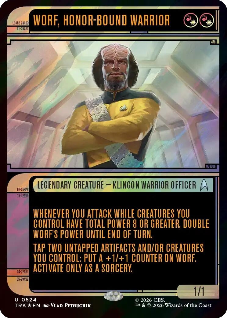 Image for Worf, Honor-Bound Warrior (Showcase) (0524) (Surge Foil) (524) (Star Trek) (TRK) - Magic: The Gathering