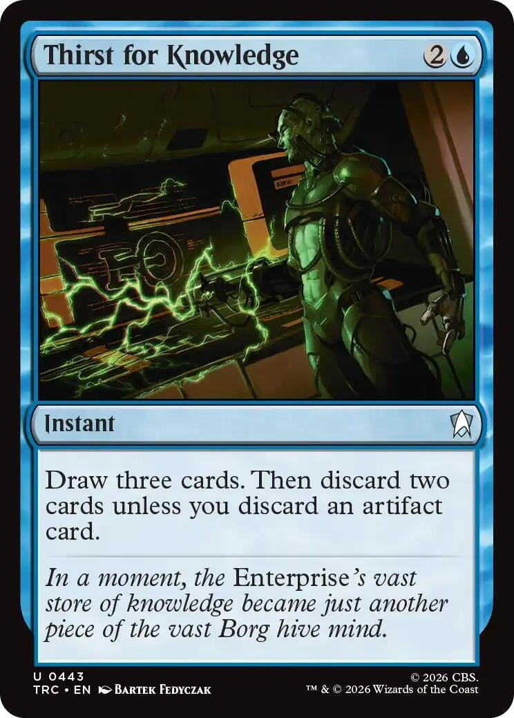 Image for Thirst for Knowledge (Surge Foil) (443) (Commander: Star Trek) (TRC) - Magic: The Gathering