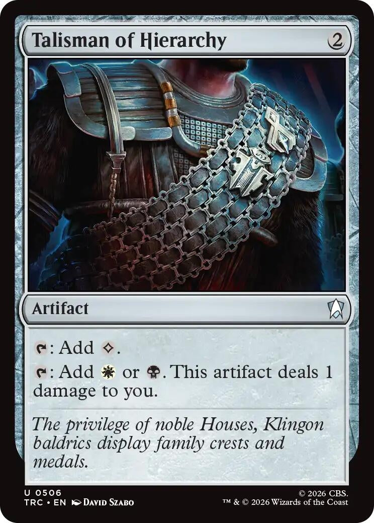 Image for Talisman of Hierarchy (506) (Commander: Star Trek) (TRC) - Magic: The Gathering