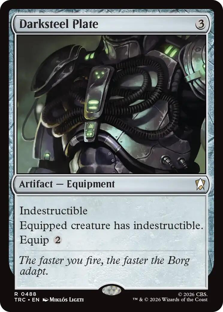 Image for Darksteel Plate (Surge Foil) (488) (Commander: Star Trek) (TRC) - Magic: The Gathering