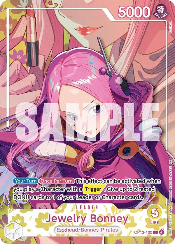 Image for Jewelry Bonney (100) (Heroine Leader) (OP13-100) (Extra Booster: One Piece Heroines Edition Vol. 2) (EB05) - One Piece Card Game