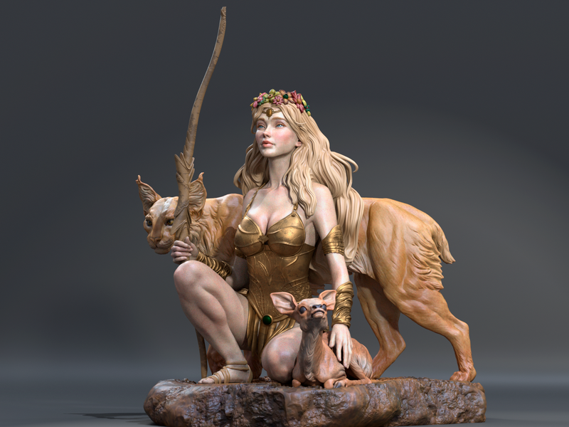 Artemis Resin Statue - view 7