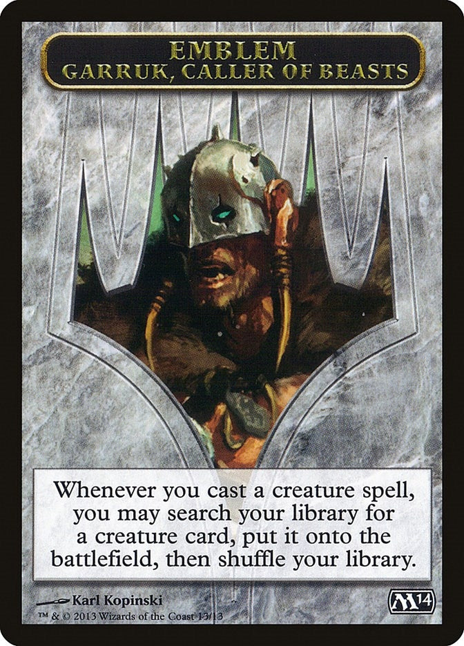 Emblem Garruk Caller of Beasts (13) [M14]
