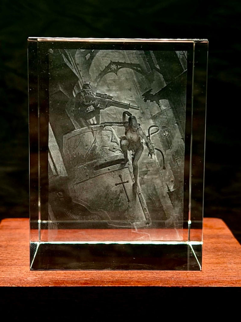 Assassinorum Kingmaker Crystal Engraving – Warhammer 40K Laser Crystal Display