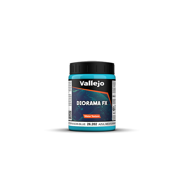 Vallejo Diorama: Water Effects- Mediterranean Blue, 200 ml.