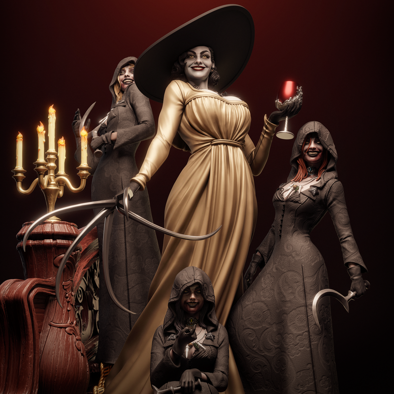 Lady Dimitrescu Resin Statue - view 1