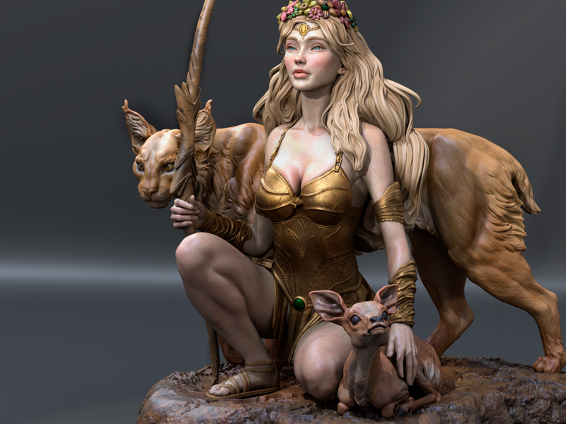 Artemis Resin Statue - view 3