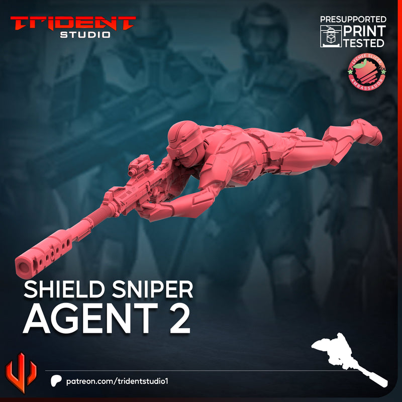 SHIELD SNIPER AGENT - Marvel MCP-Compatible 40mm Resin Miniature