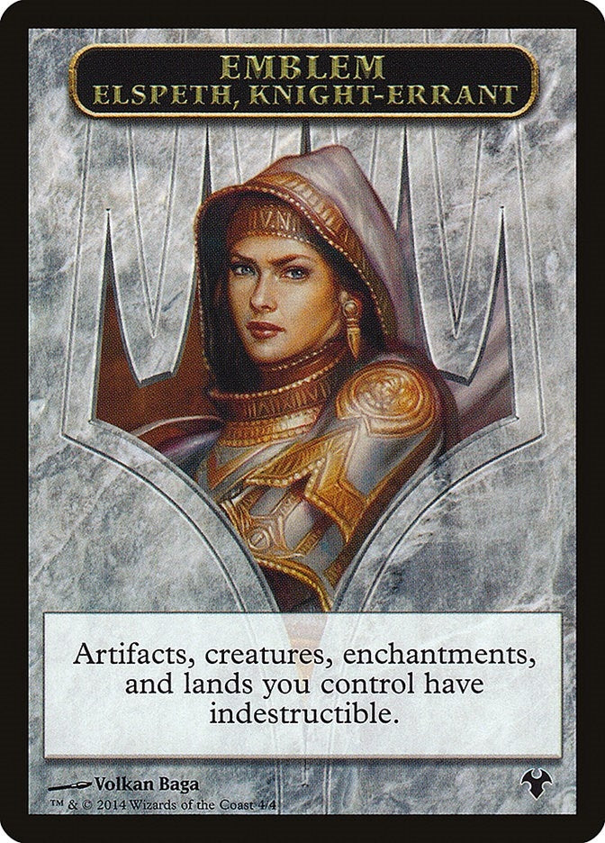 Emblem Elspeth Knight Errant Soldier Double Sided Token (4 // 1) [MD1]