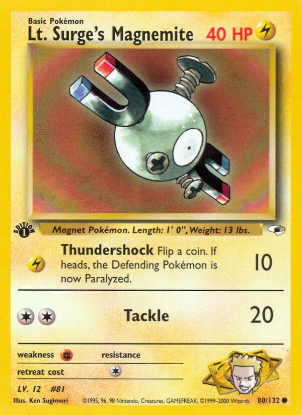 Lt. Surge's Magnemite (80) (080/132) (Gym Heroes)