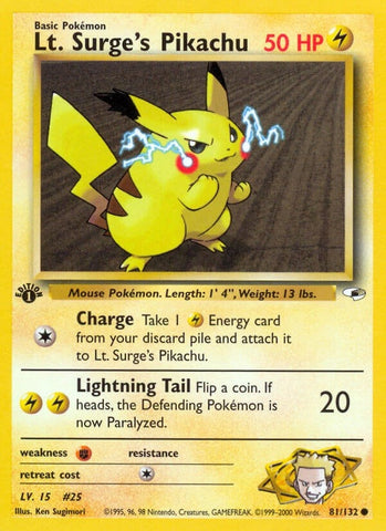 Lt Surges Pikachu (081/132) [G1]