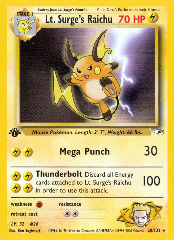Lt Surges Raichu (028/132) [G1]
