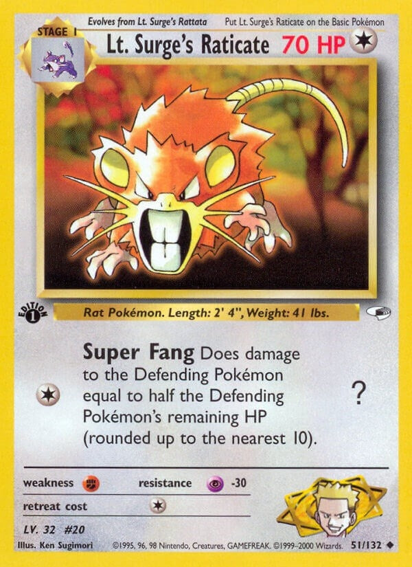 Lt Surges Raticate (051/132) [G1]