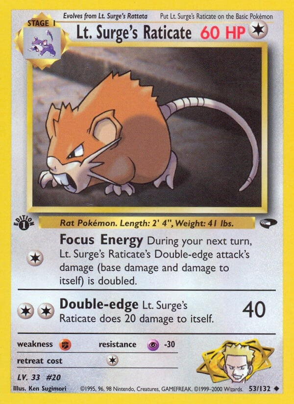 Lt Surges Raticate (053/132) [G2]