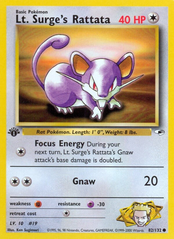 Lt Surges Rattata (082/132) [G1]