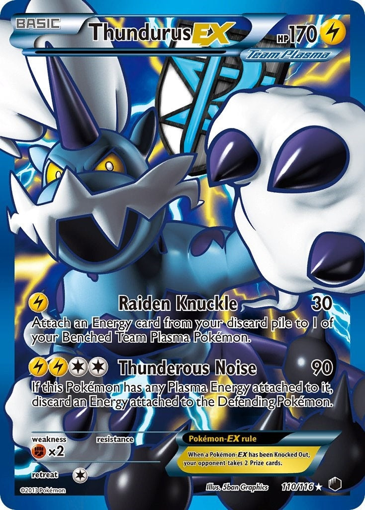 Thundurus EX Team Plasma 110 Full Art (110/116) [PLF]
