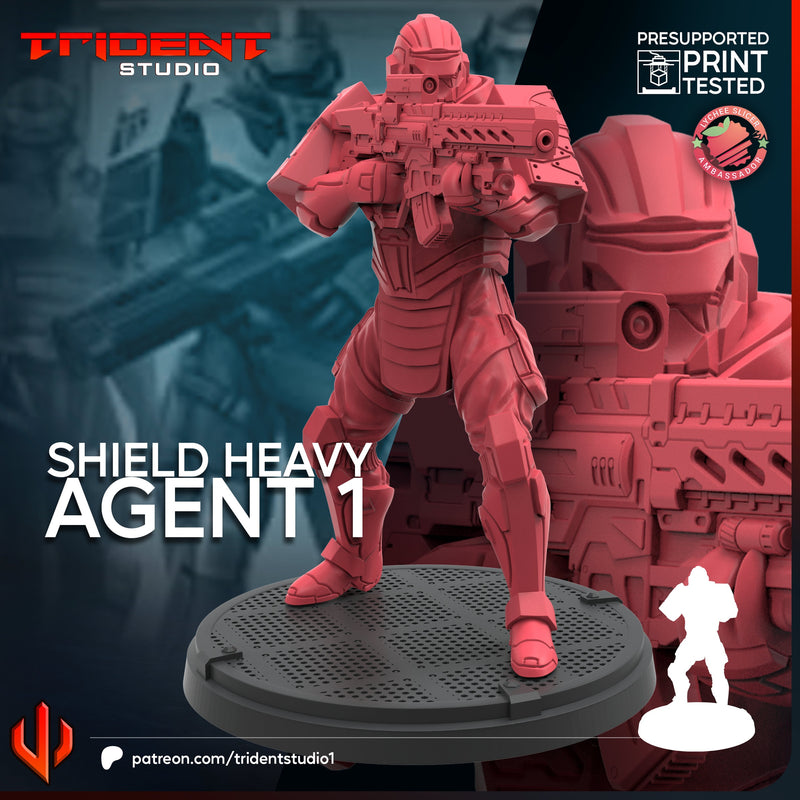 SHIELD HEAVY AGENT - Marvel MCP-Compatible 40mm Resin Miniature
