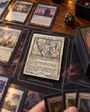 Illustrative Commander gameplay scene featuring an engraved Y'shtola metal card