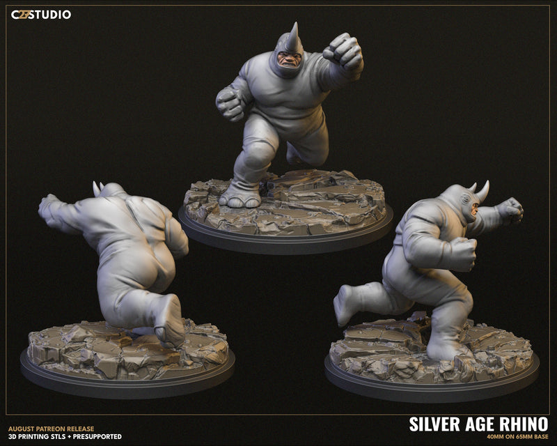 Silver Age Rhino - Marvel MCP-Compatible Resin Miniature