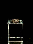 Baroque Skull Ring hand-cast ancient brass angle view