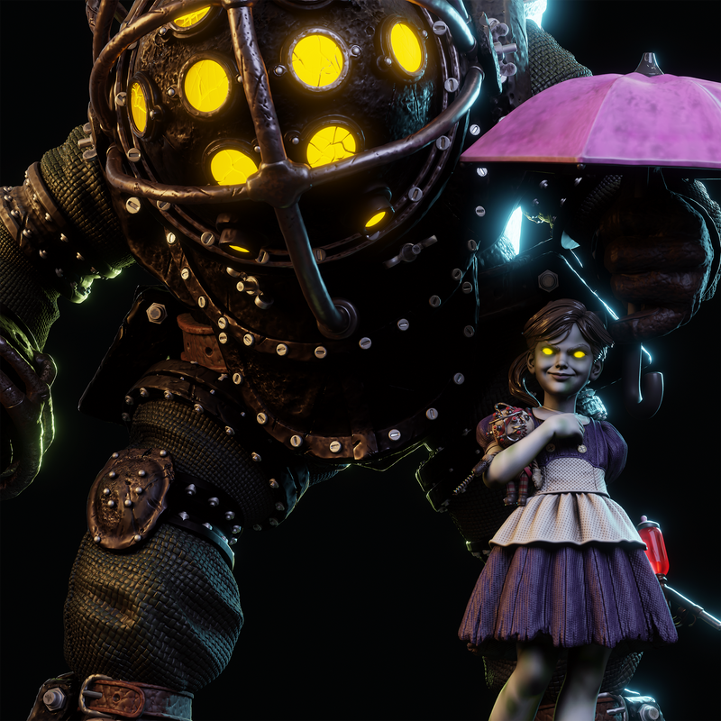 Big Daddy and Little Sister Resin Statue - view 8