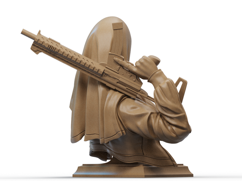 Nun with Gun Resin Bust - view 3