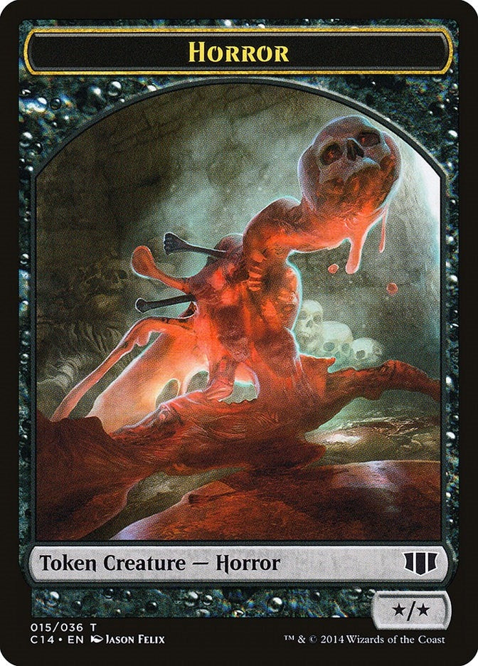 Horror Zombie Black Double sided Token (15 // 16) [C14]
