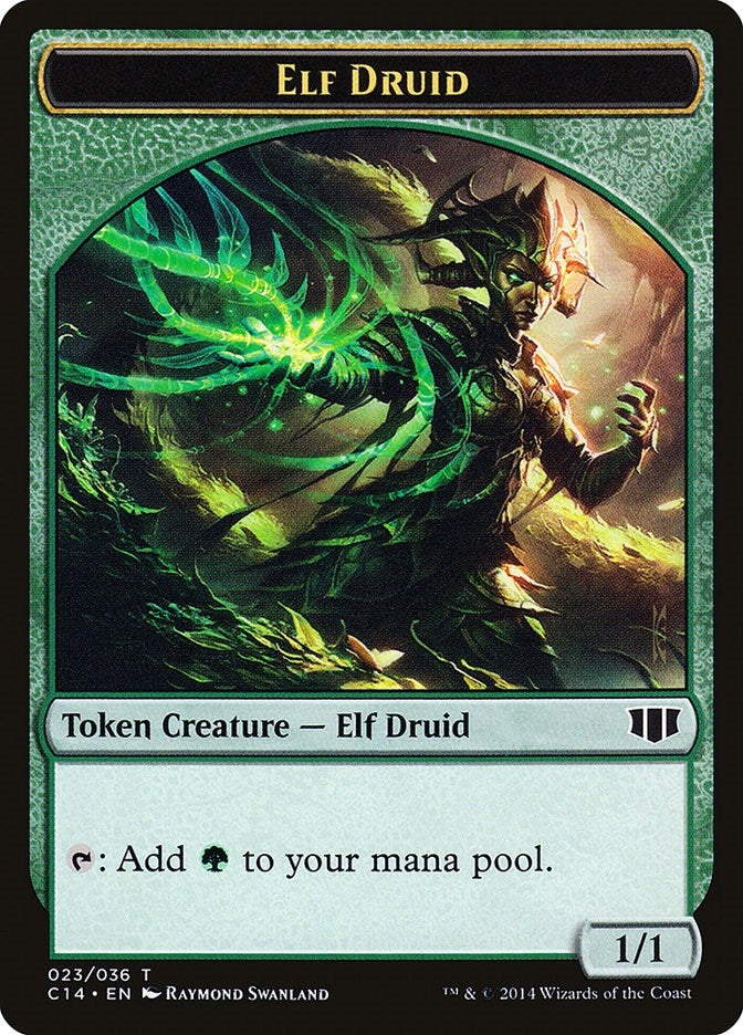 Elf Druid Beast 4 4 Double sided Token (23 // 20) [C14]