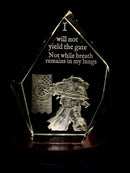 Imperial Gatekeeper Large Faceted 3D Crystal Engraving – Premium Sci-Fi Fantasy Display