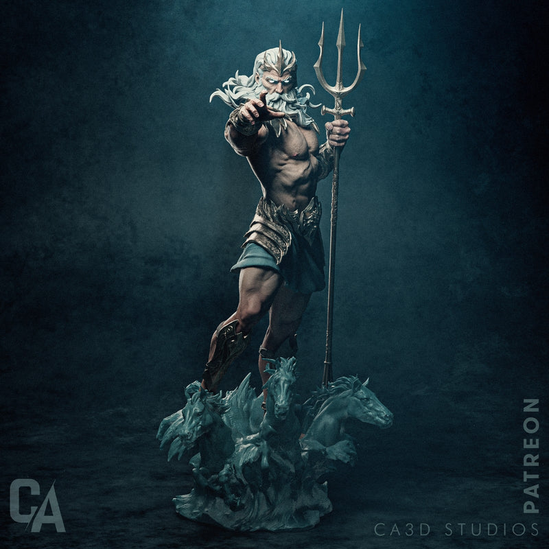 Poseidon Resin Statue - view 3